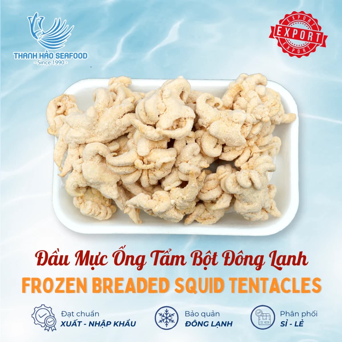 Đầu Mực Ống Tẩm Bột Đông Lạnh