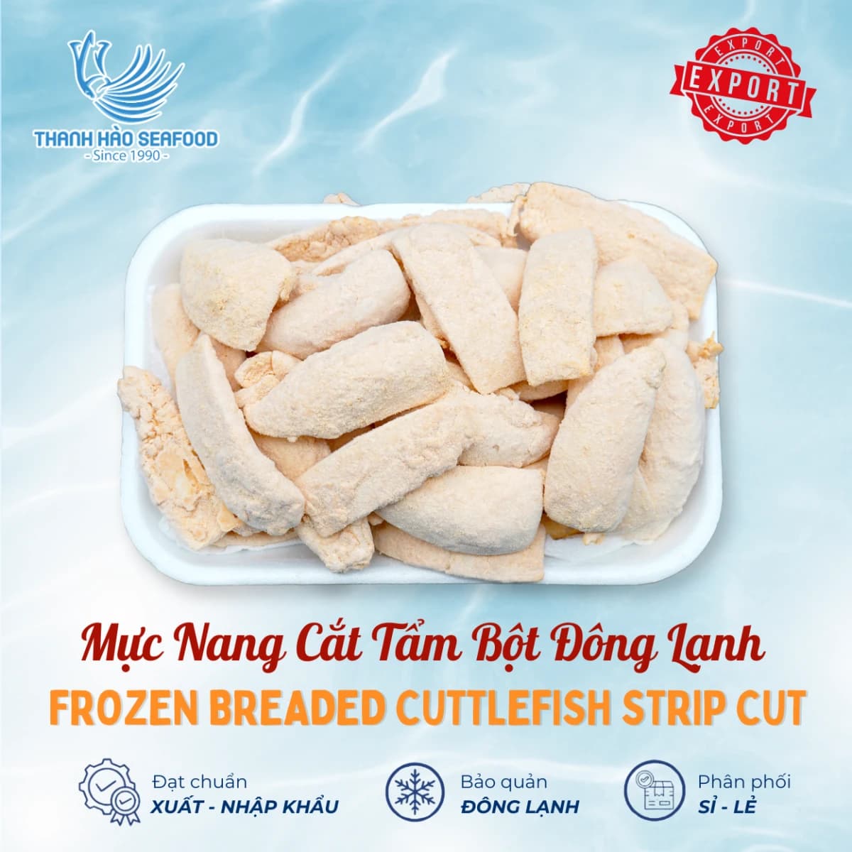 Mực Nang Cắt Tẩm Bột Đông Lạnh