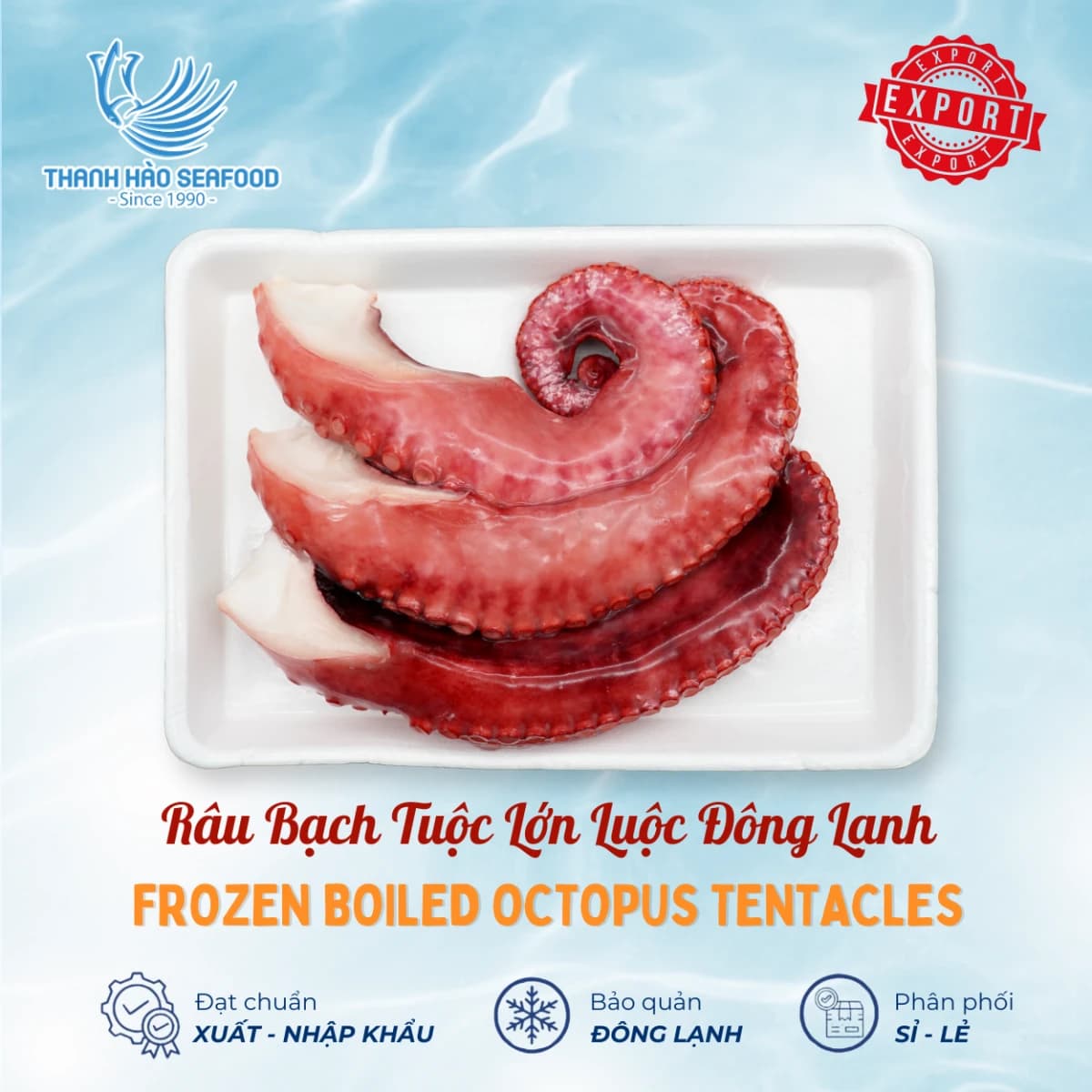 Râu Bạch Tuộc Lớn Luộc Đông Lạnh